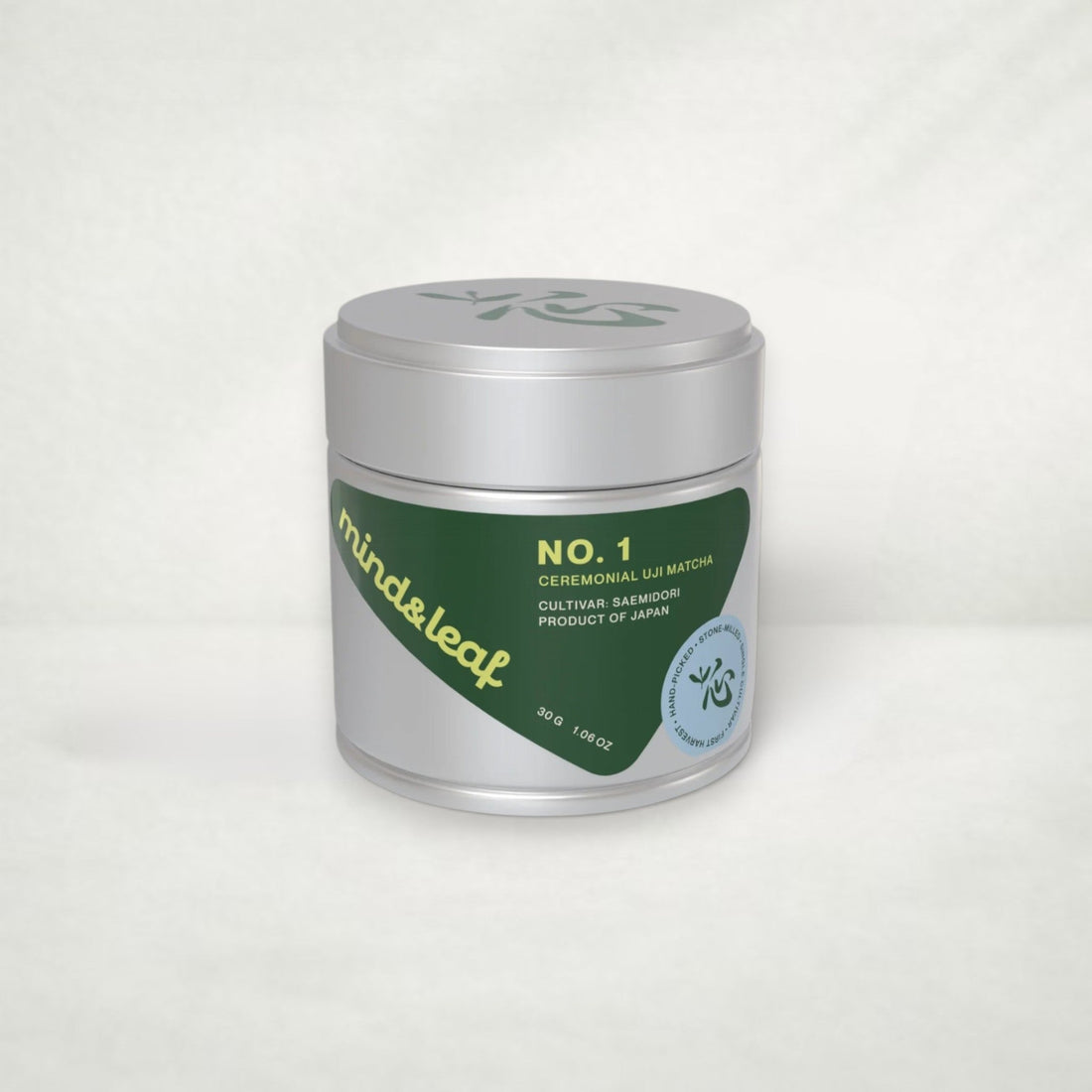 NO. 1 Saemidori matcha tin from mind&leaf, product of Japan